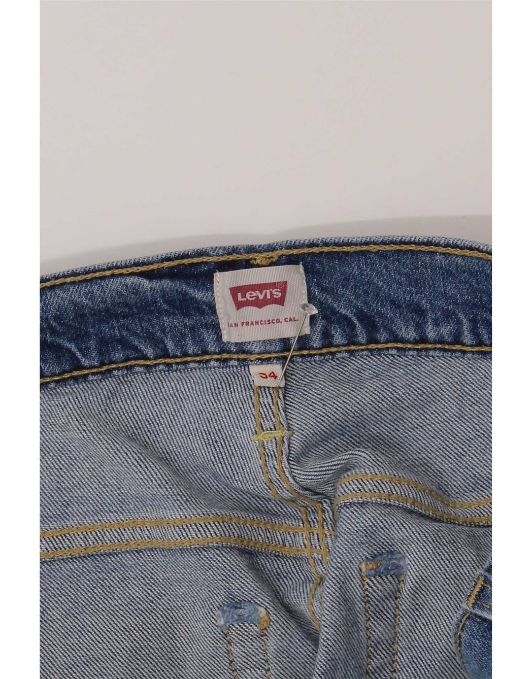 Levi's Womens Straight Jeans W34 L27 Blue Cotton