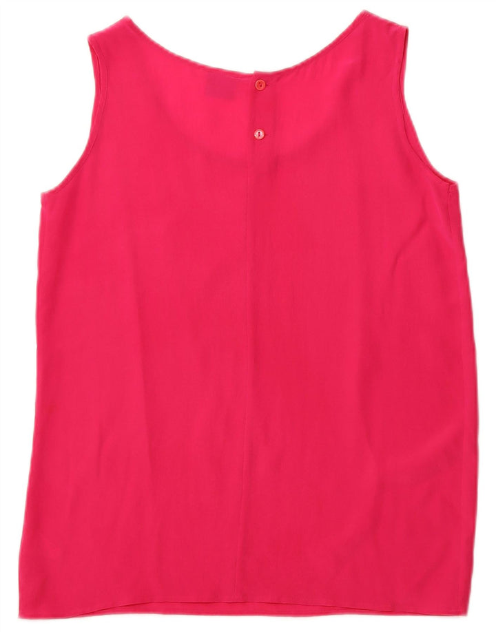 ANDREA MARE Womens Sleeveless Blouse Top UK 10 Small Pink Silk