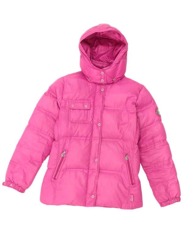 Champion Girls Hooded Padded Jacket 13-14 Years XL Pink Polyester