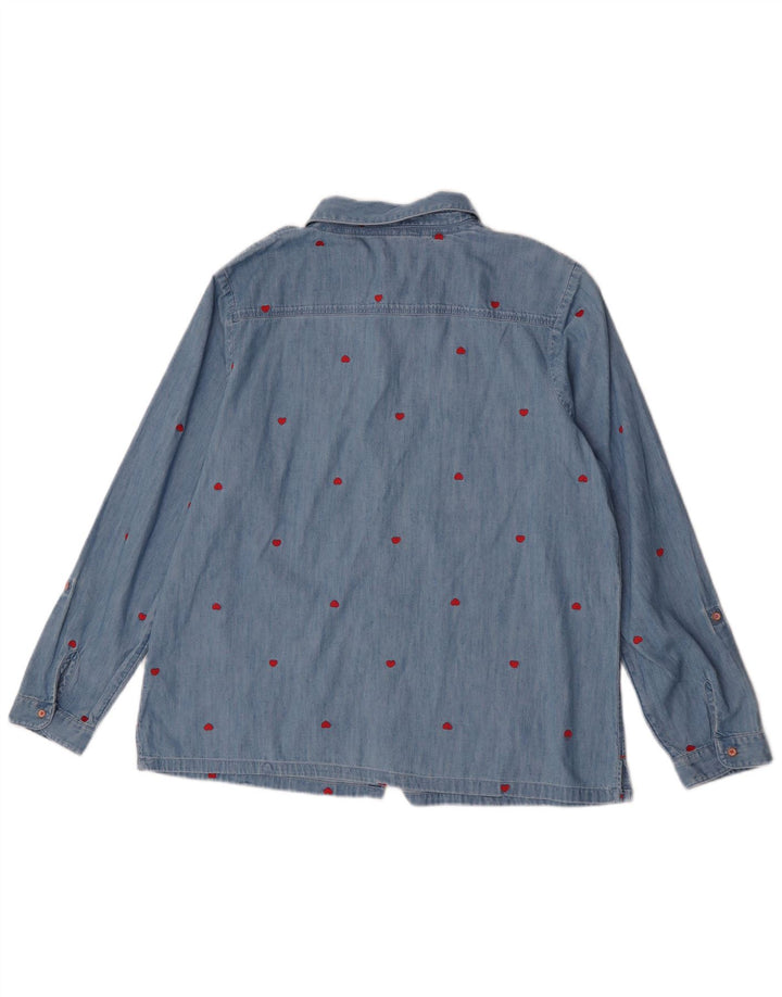 White Stuff Womens Abstract Pattern Shirt UK 16 Large Blue Cotton