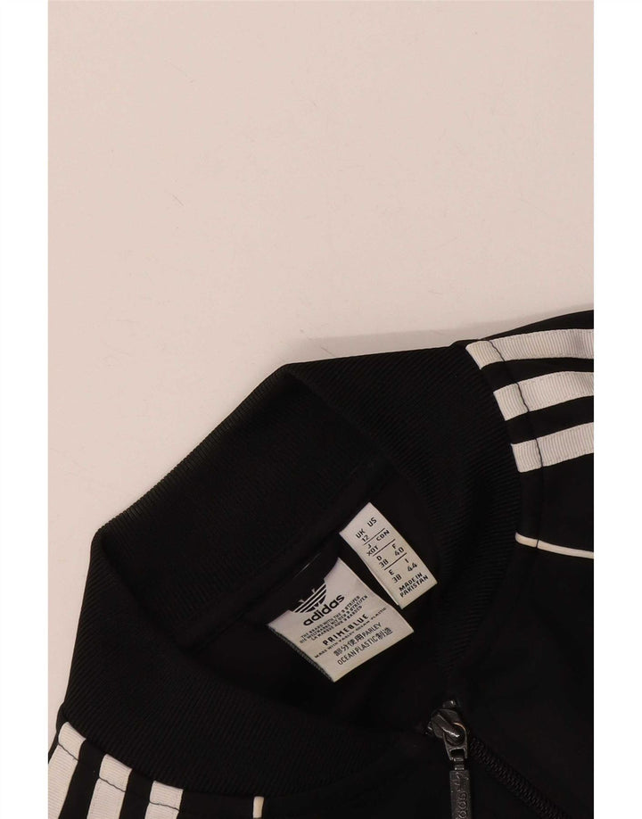 Adidas Womens Prime Blue Tracksuit Top Jacket UK 12 Medium Black