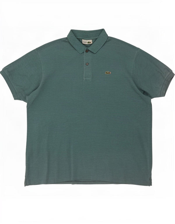 Lacoste Mens Polo Shirt Size 7 2XL Blue Flecked Cotton