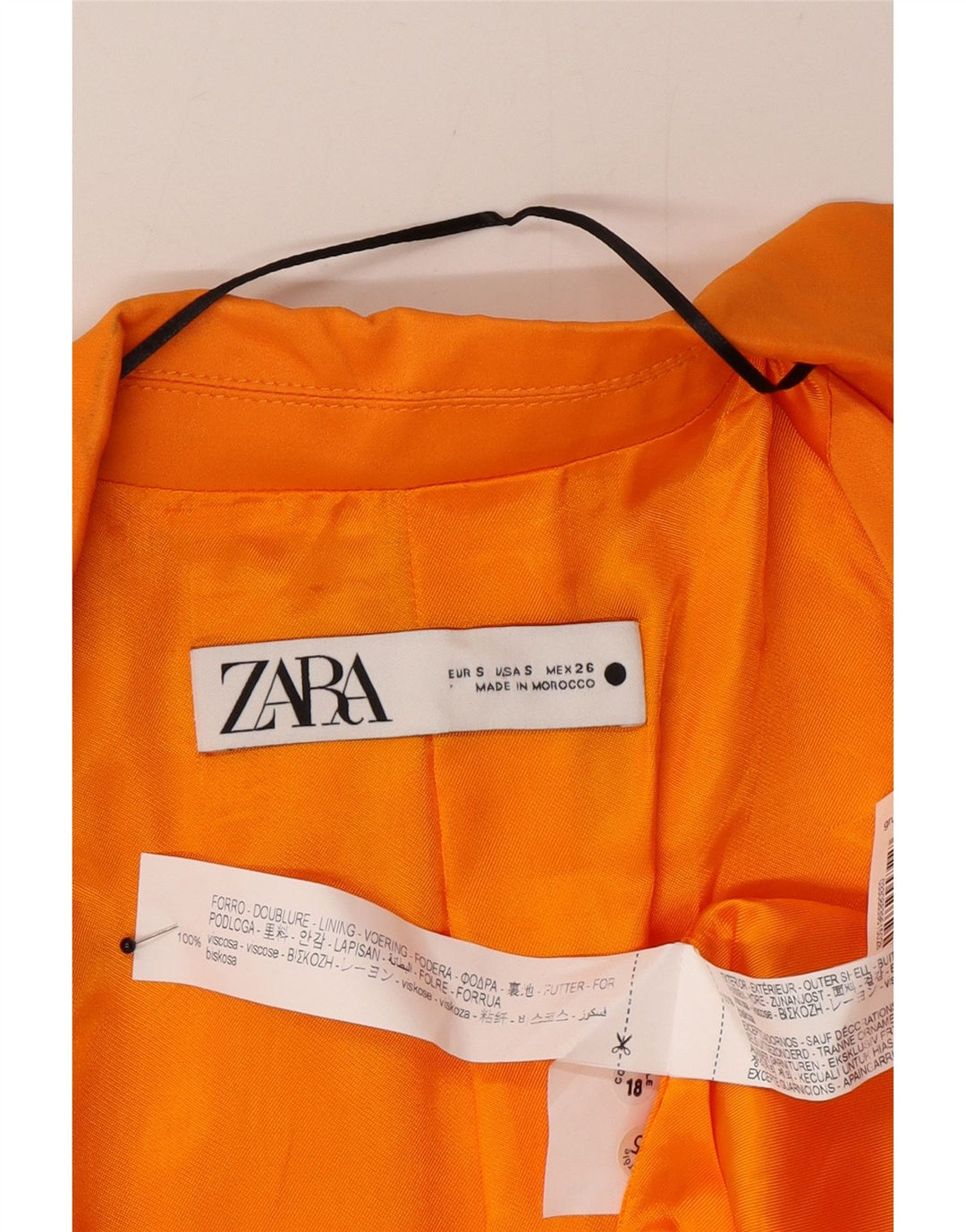 Zara Womens Oversized 2 Button Blazer Jacket UK 10 Small Orange Viscose