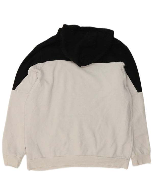 Puma Mens Graphic Hoodie Jumper Large White Colourblock Cotton