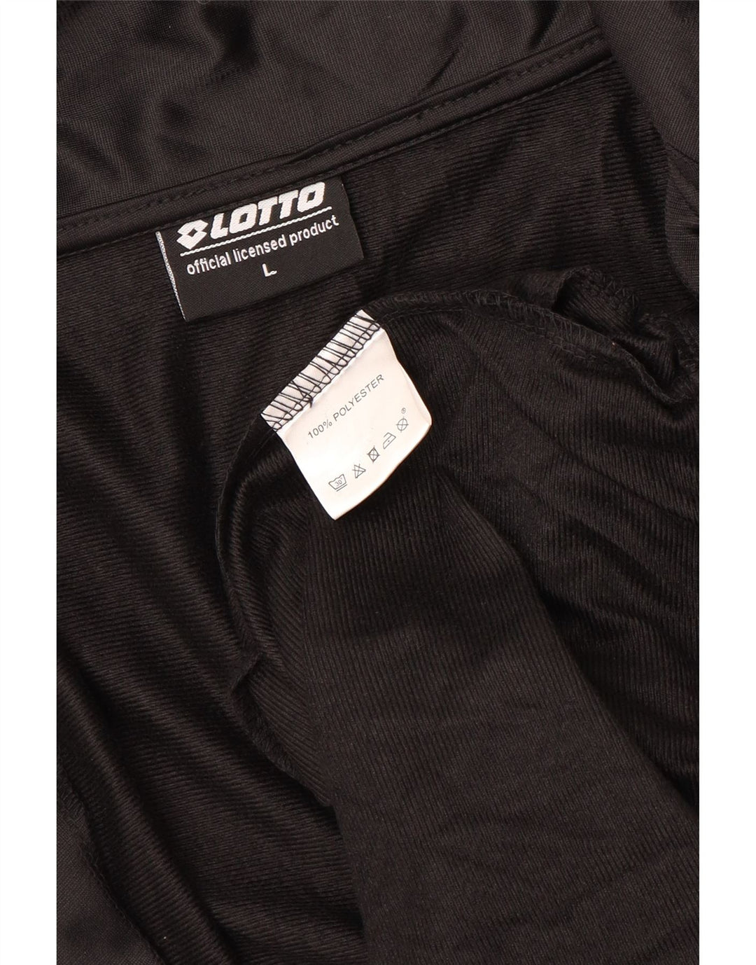 LOTTO Mens Tracksuit Top Jacket Large Black Polyester