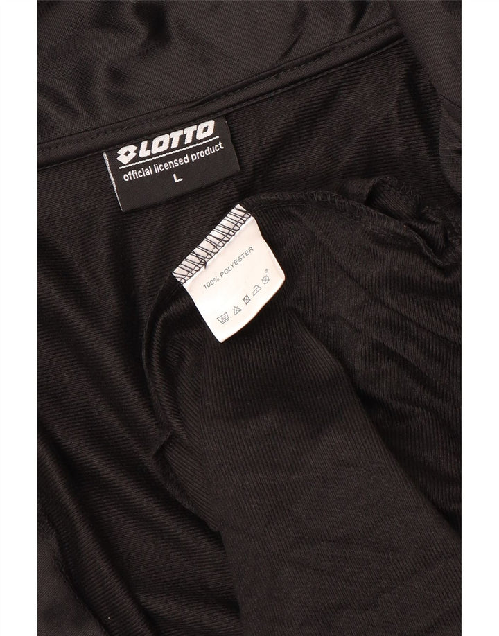 LOTTO Mens Tracksuit Top Jacket Large Black Polyester