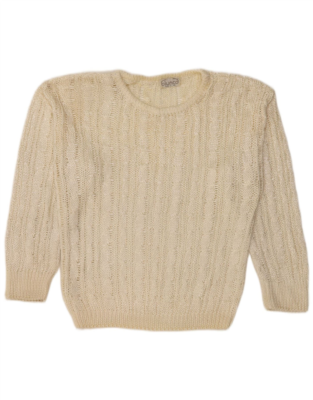 Giunco Womens Crew Neck Jumper Sweater UK 14 Medium Off White