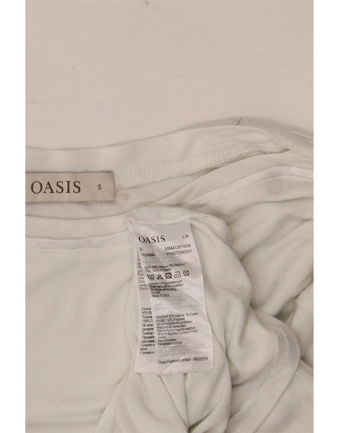 OASIS Womens Top Long Sleeve UK 10 Small White Viscose