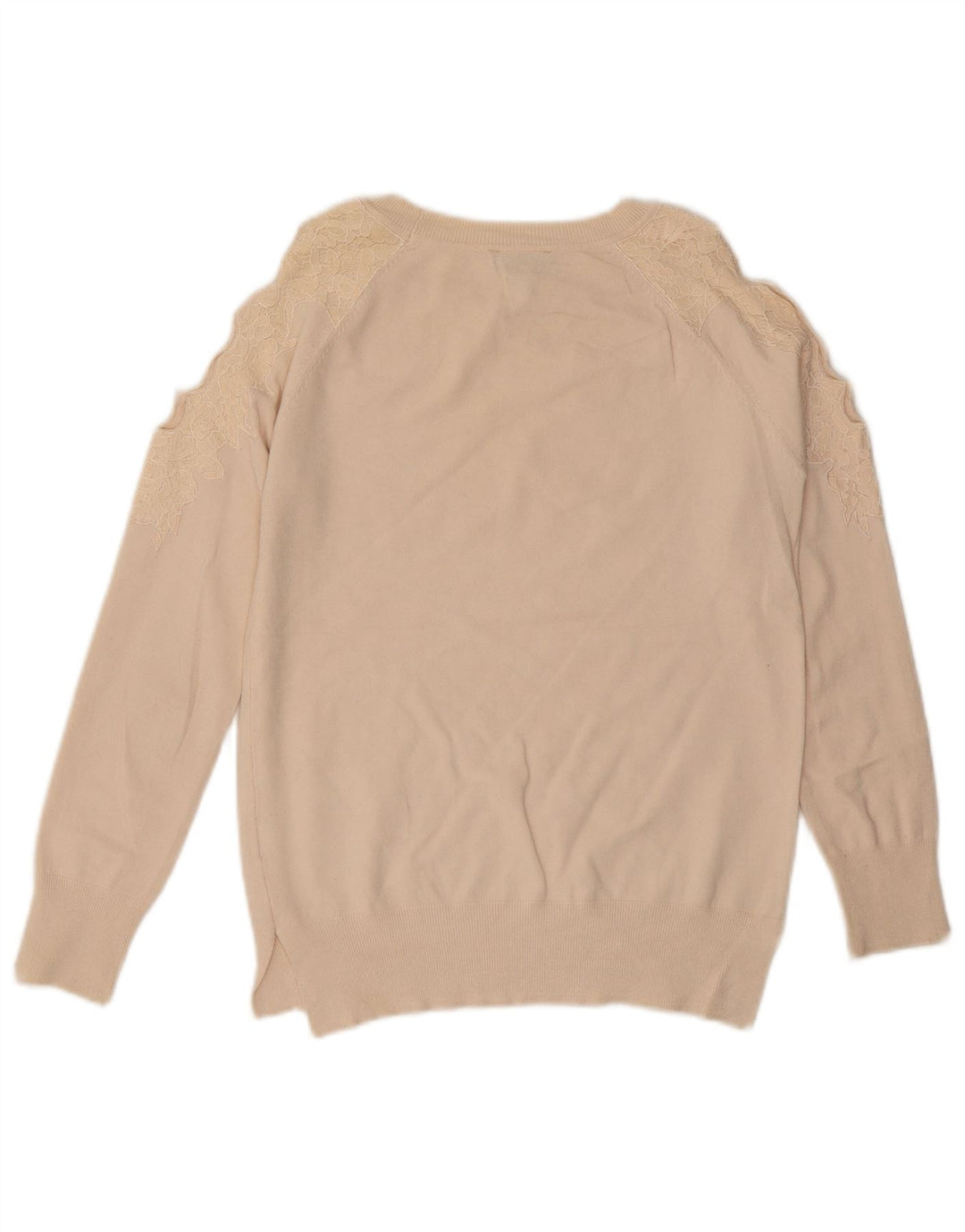 Topshop Womens Boat Neck Jumper Sweater UK 8 Small  Beige