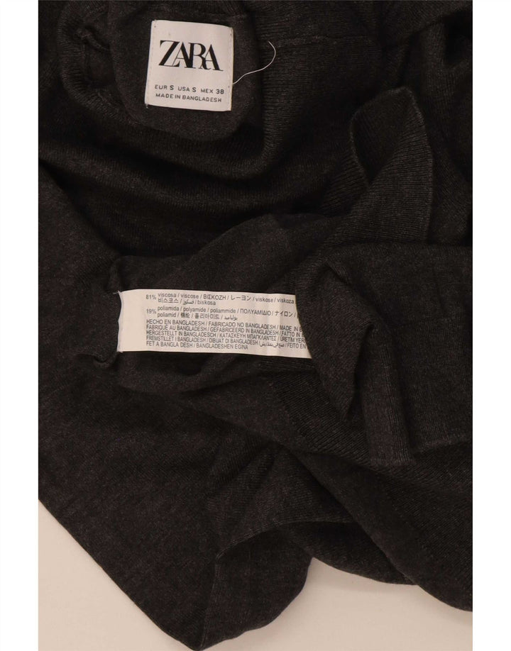 Zara Mens Roll Neck Jumper Sweater Small Grey Viscose