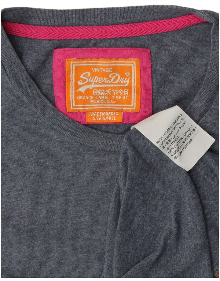 SUPERDRY Mens T-Shirt Top Small Navy Blue Cotton