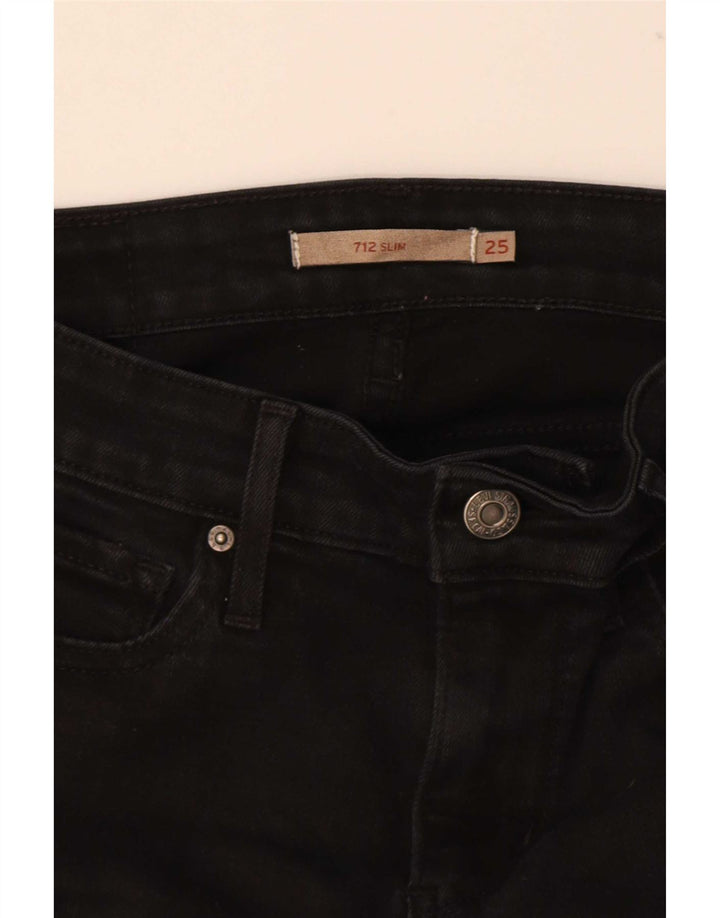 Levi's Womens 712 Slim Jeans W25 L29 Black