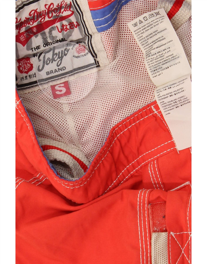 SUPERDRY Mens Graphic Swimming Shorts Small  Red Colourblock Polyester