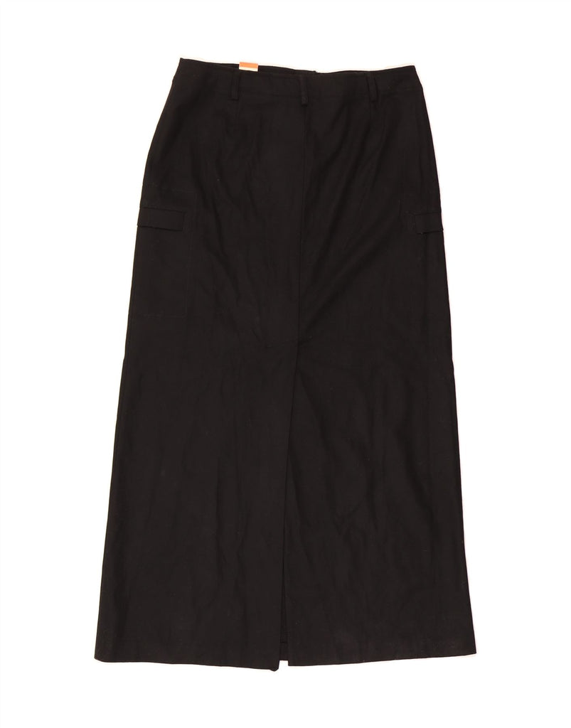 ST. BERNARD Womens Straight Skirt UK 14 Medium W28 L38 Black Wool Vintage St. Bernard and Second-Hand St. Bernard from Messina Hembry 