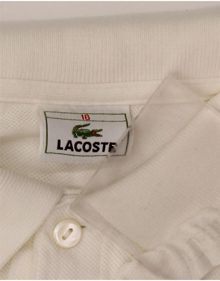 LACOSTE Boys Polo Shirt 15-16 Years White Cotton