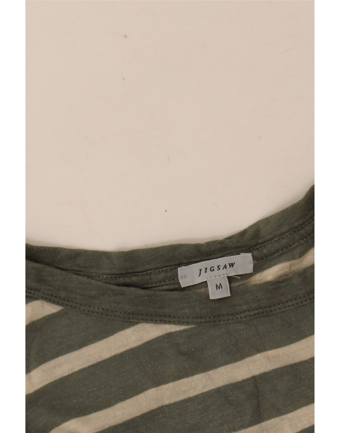 JIGSAW Womens Oversized Top Long Sleeve UK 14 Medium Green Striped