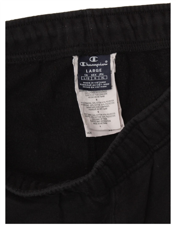 Champion Womens Tracksuit Trousers UK 16 Large Black Cotton