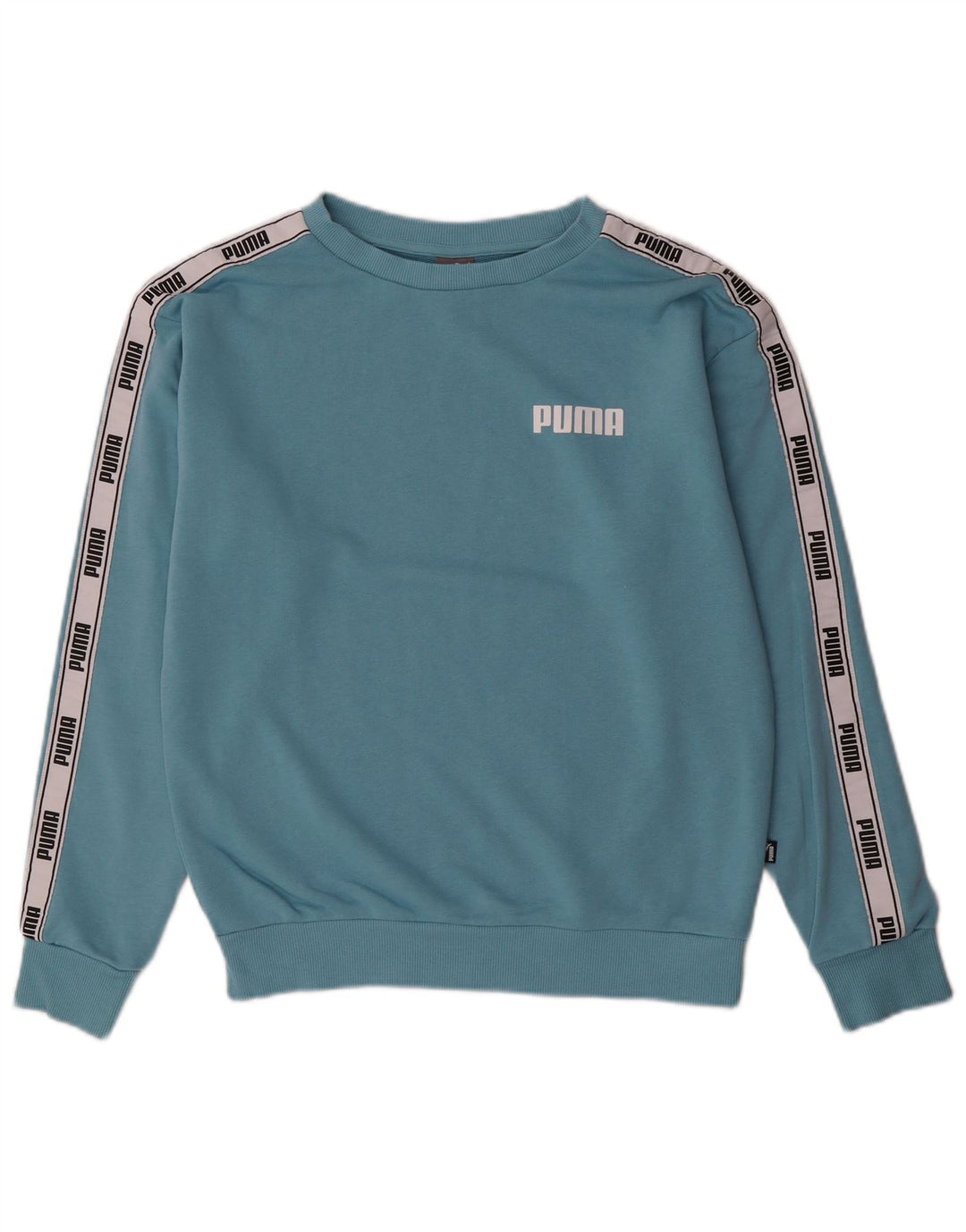 PUMA Womens Oversized Graphic Sweatshirt Jumper UK 6 XS Blue