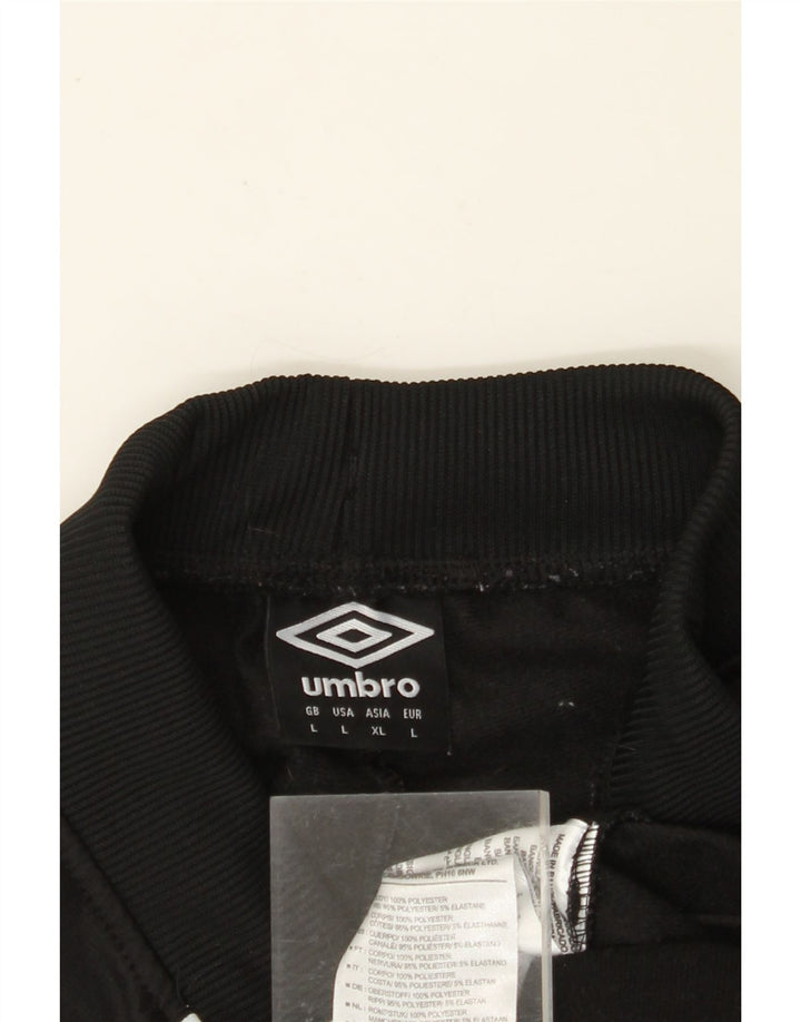UMBRO Mens Graphic Tracksuit Trousers Joggers Large Black Polyester