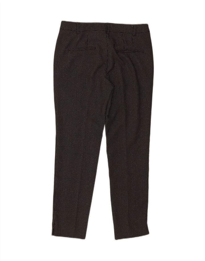 Zara Womens Basic Tapered Chino Trousers EU 34 2XS W24 L27 Black Check