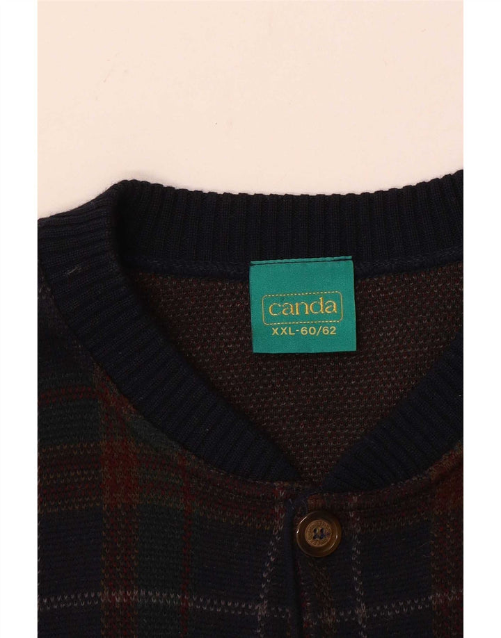 Canda Mens Cardigan Sweater 2XL Multicoloured Check Acrylic
