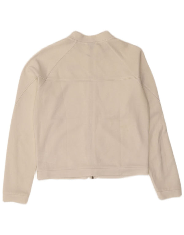 Puma Womens Crop Oversized Tracksuit Top Jacket UK 10 Small White Polyester