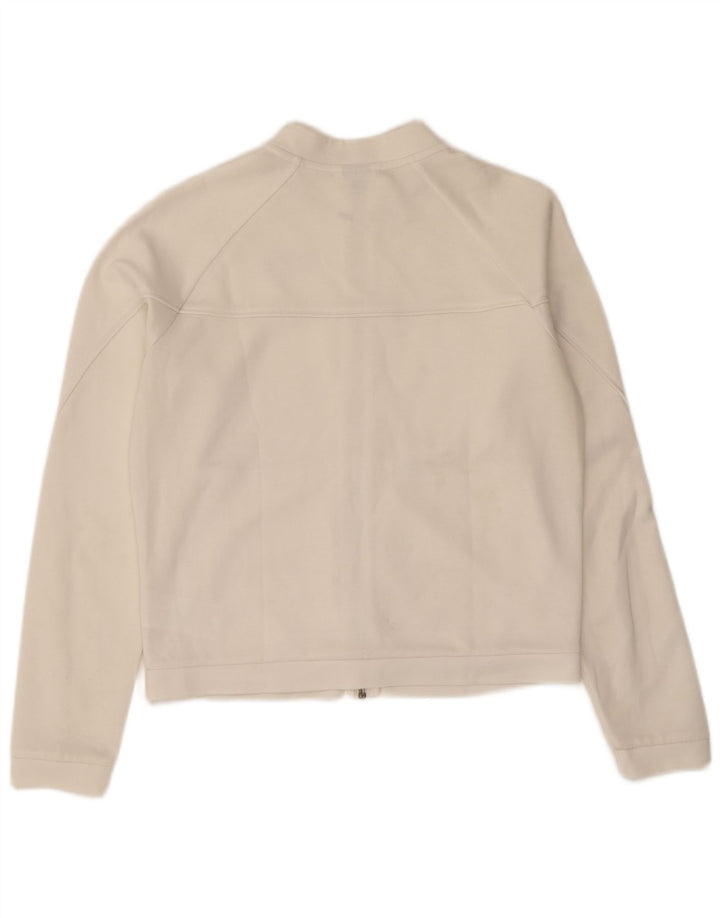 Puma Womens Crop Oversized Tracksuit Top Jacket UK 10 Small White Polyester