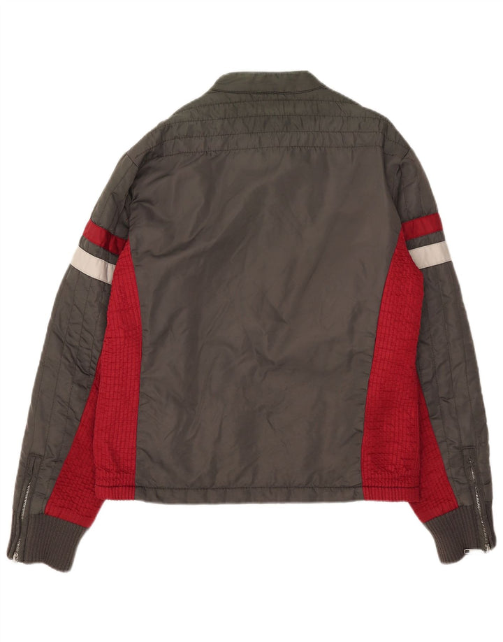 Energie Mens Bomber Jacket UK 40 Large Grey Colourblock