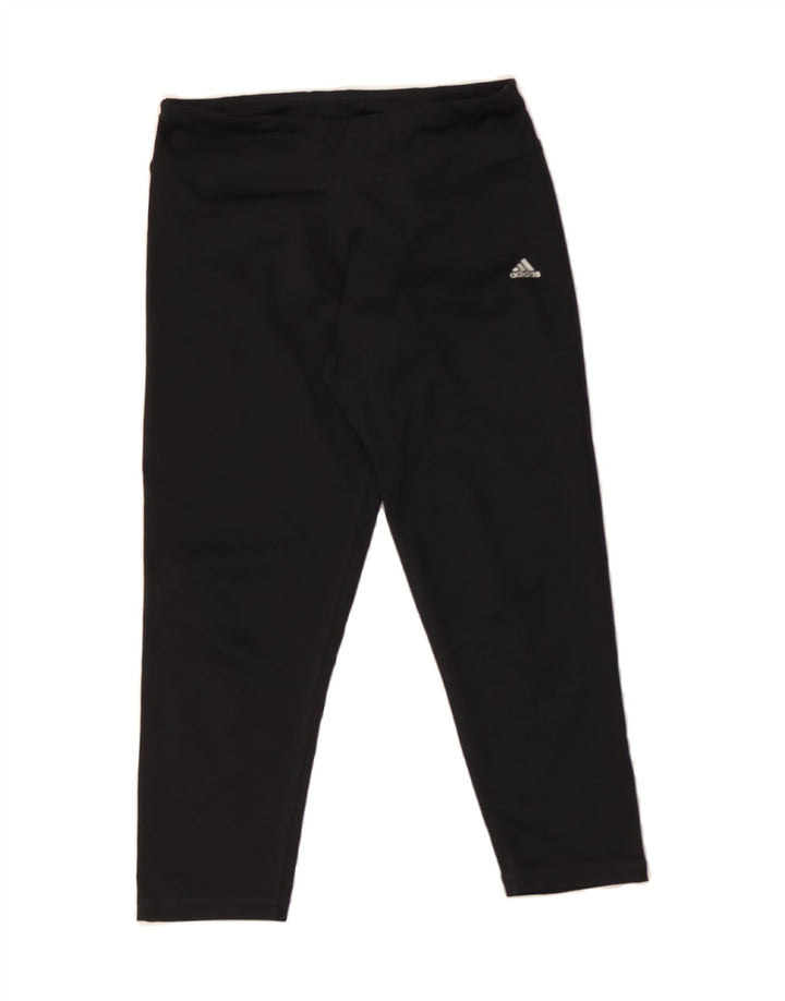 ADIDAS Womens Climalite Capri Leggings UK 8/10 Small Black Polyester Vintage Adidas and Second-Hand Adidas from Messina Hembry 