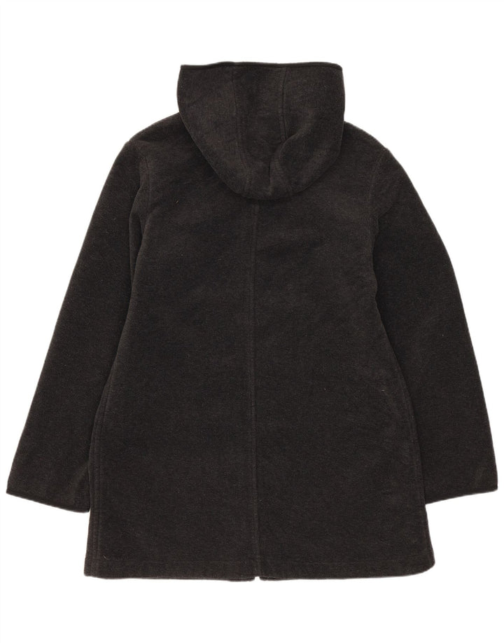 Benetton Womens Hooded Fleece Jacket UK 12 Medium Grey