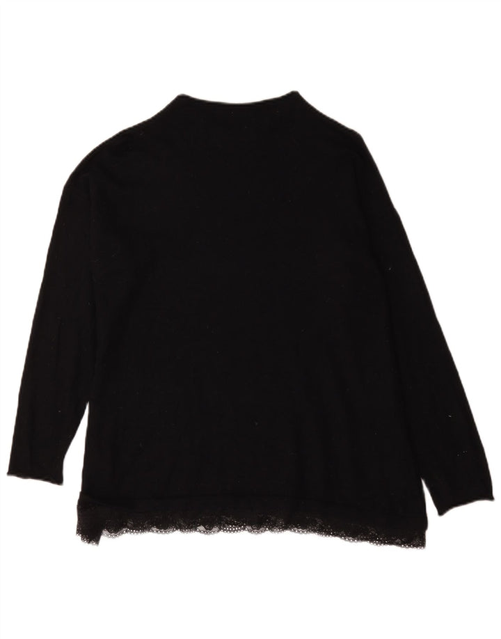 Marks & Spencer Womens Turtle Neck Jumper Sweater UK 14 Large Black