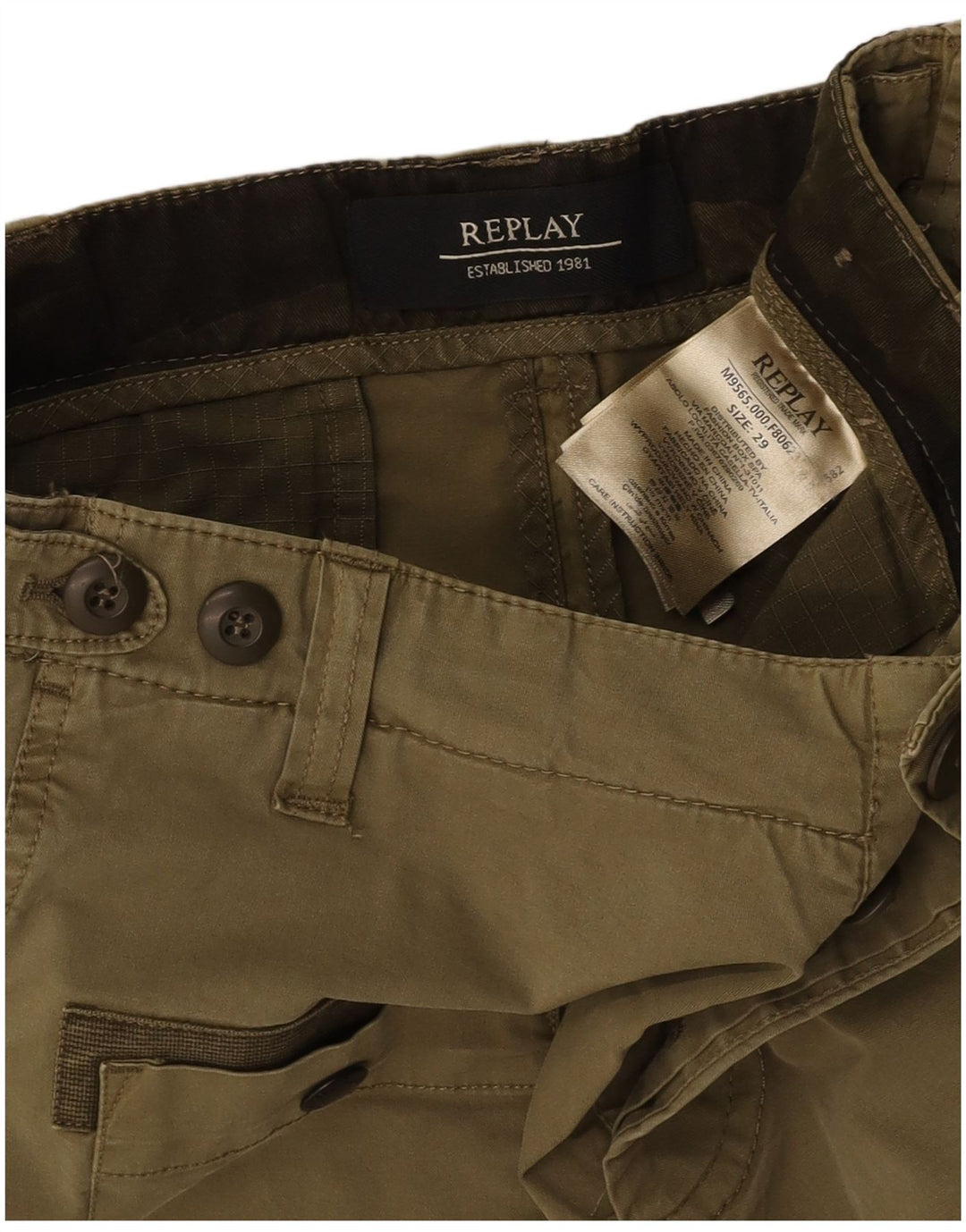 REPLAY Mens Cargo Shorts W29 Small  Khaki Cotton
