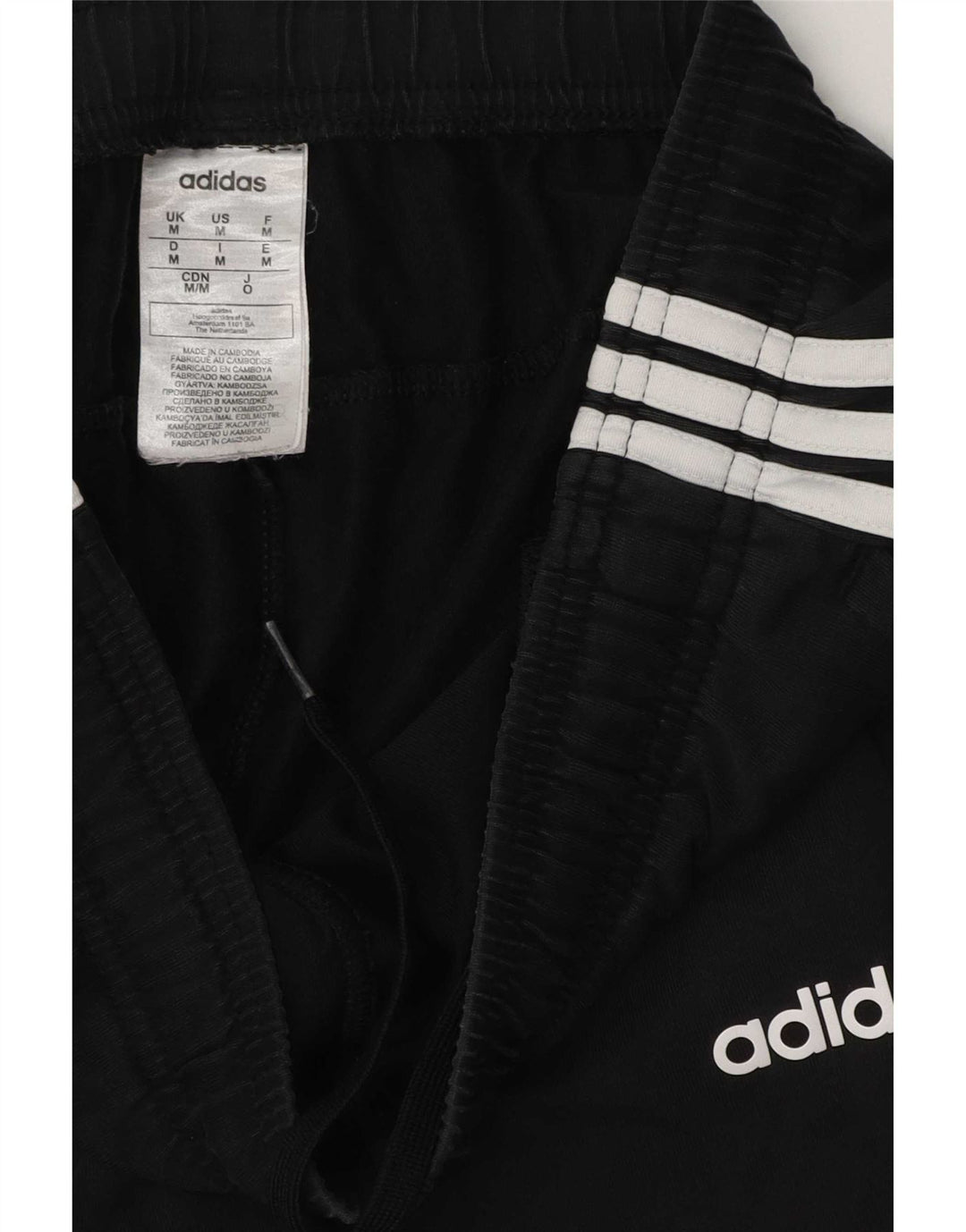 Adidas Mens Tracksuit Trousers Medium  Black Cotton
