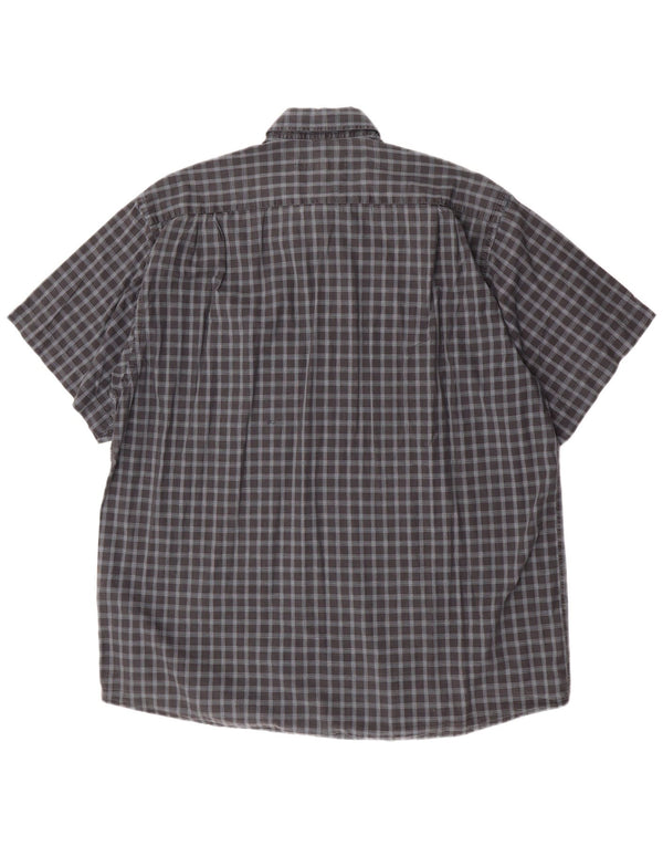 Camel Active Mens Short Sleeve Shirt XL Grey Check Cotton