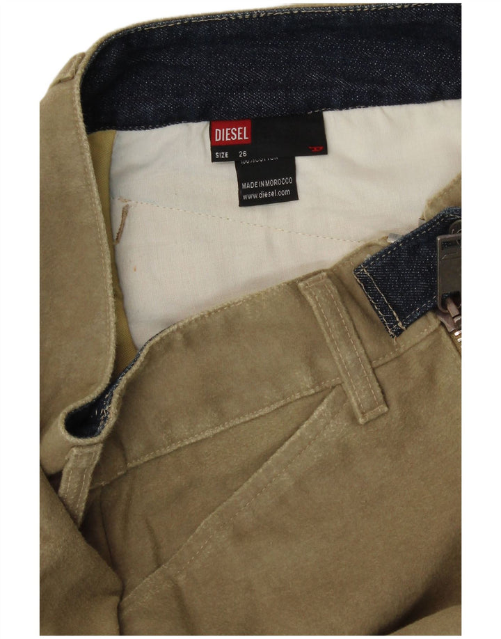 Diesel Womens Pencil Skirt W26 Small Khaki Cotton