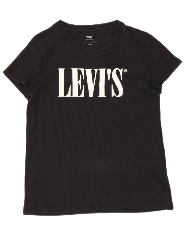 Levi's Womens Graphic T-Shirt Top UK 10 Small Black