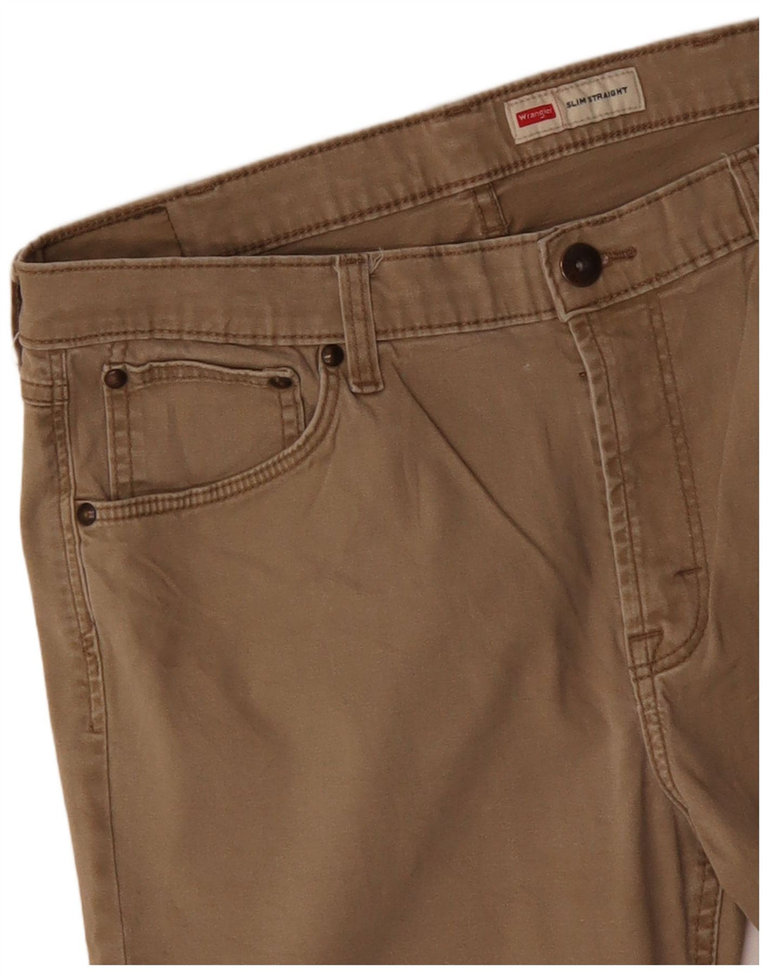 WRANGLER Mens Slim Straight Casual Trousers W36 L29 Beige