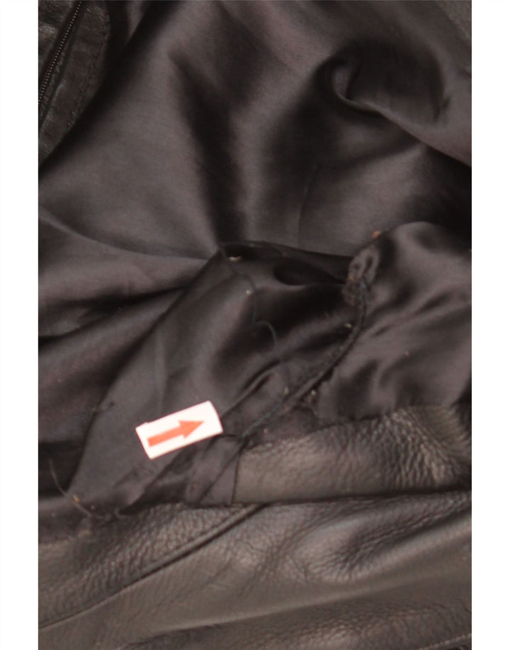 Vintage Mens Biker Leather Jacket UK 38 Medium Black Leather