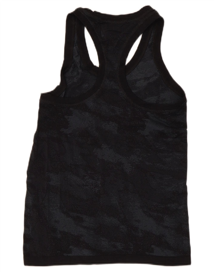 ATHLETA Womens Vest Top UK 8 Small Black Camouflage Nylon