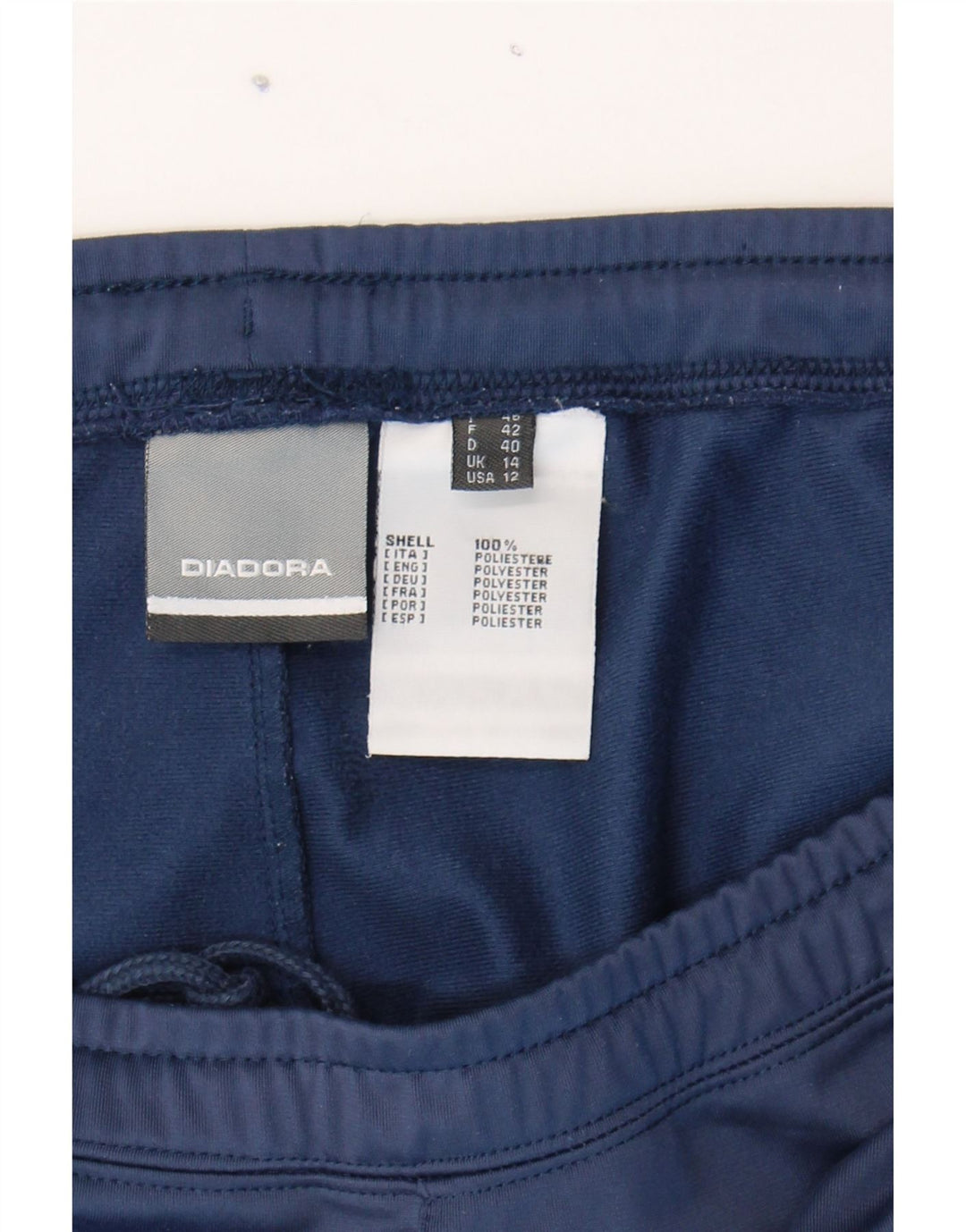 DIADORA Womens Tracksuit Trousers UK 14 Large Blue Polyester Vintage Diadora and Second-Hand Diadora from Messina Hembry 
