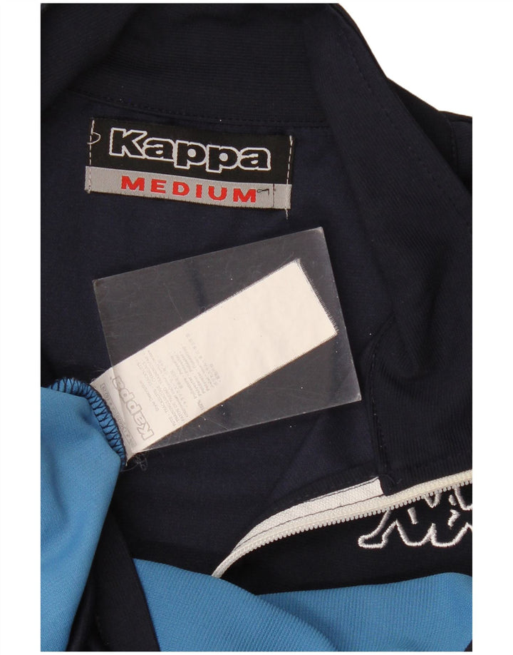 KAPPA Womens Tracksuit Top Jacket UK 14 Medium Navy Blue Colourblock