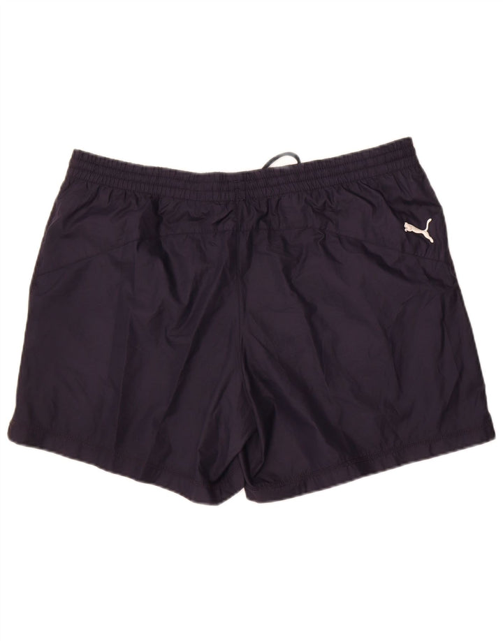 Puma Mens Graphic Swimming Shorts Large Navy Blue Colourblock Polyester