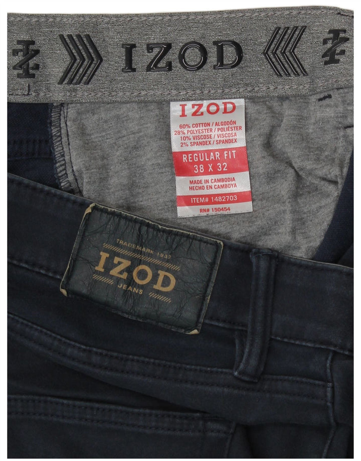 Izod Mens Regular Fit Casual Trousers W38 L29 Navy Blue