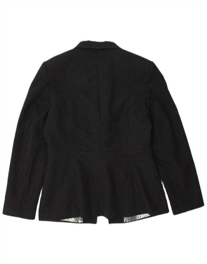 Bay Womens 1 Button Blazer Jacket UK 14 Large Black Polyester