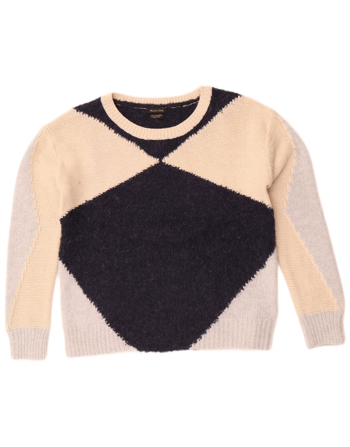 Massimo Dutti Womens Boat Neck Jumper Sweater UK 10 Small Multicoloured