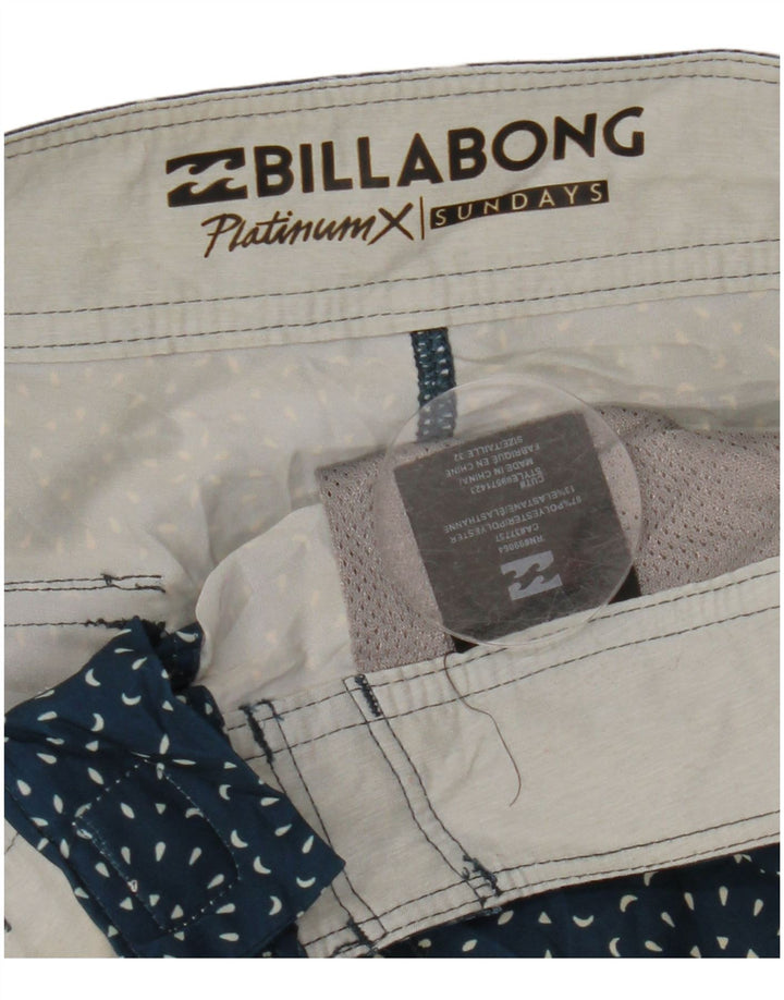 BILLABONG Mens Swimming Shorts Medium Navy Blue Spotted Polyester