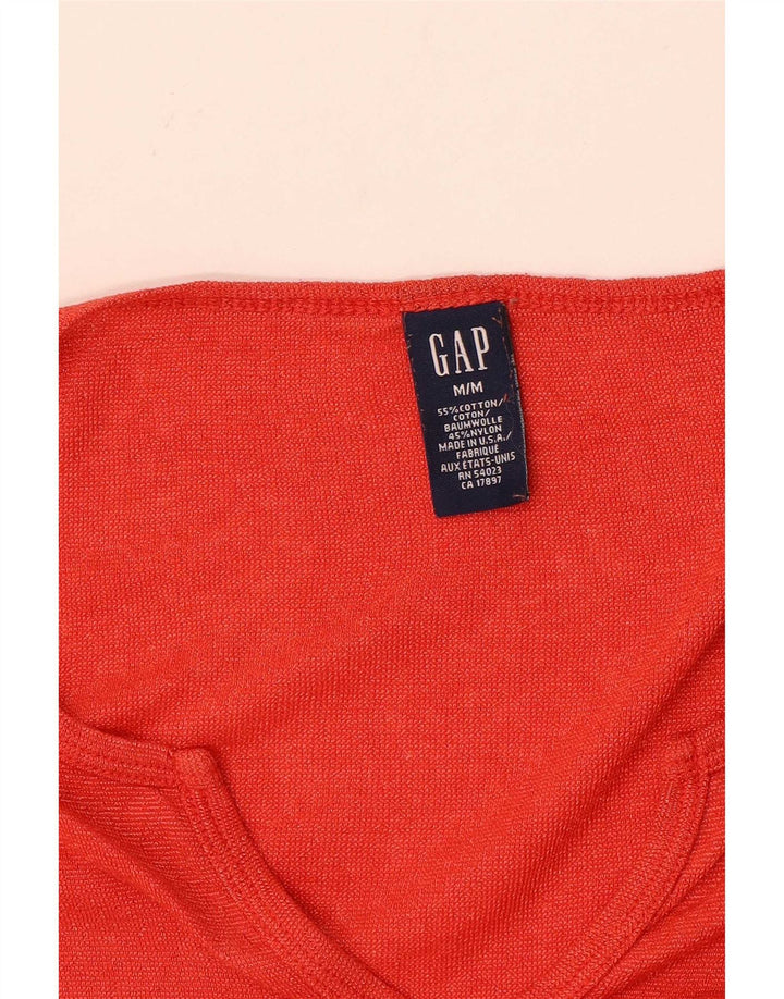Gap Womens Top Long Sleeve UK 12 Medium Orange Cotton