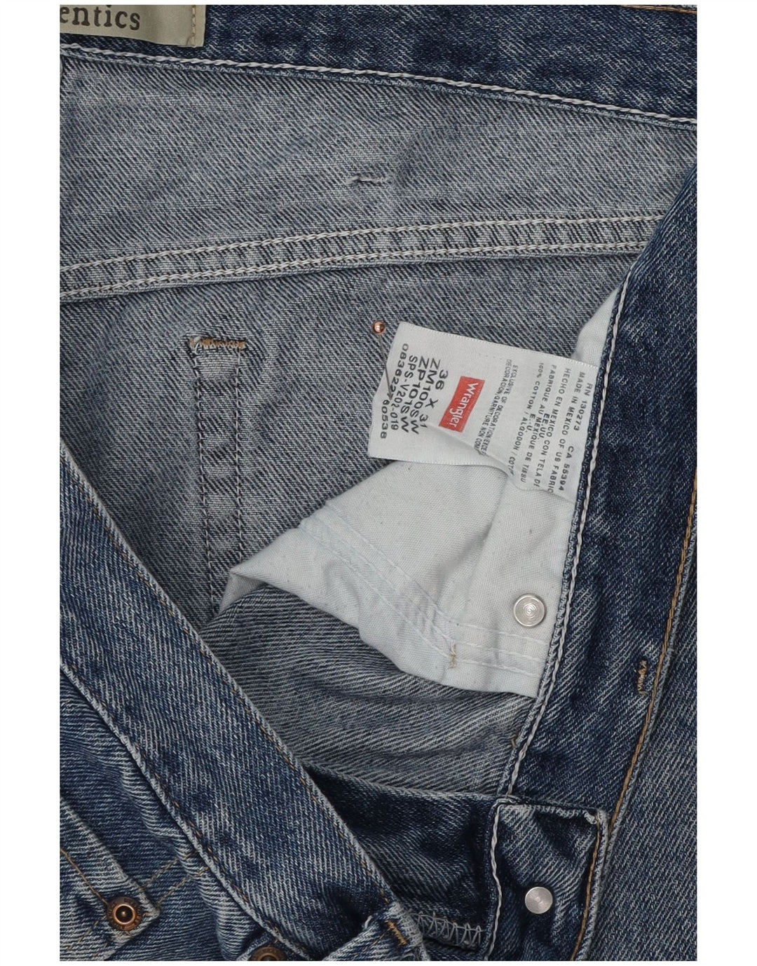 WRANGLER Mens Straight Jeans W36 L31 Blue Cotton