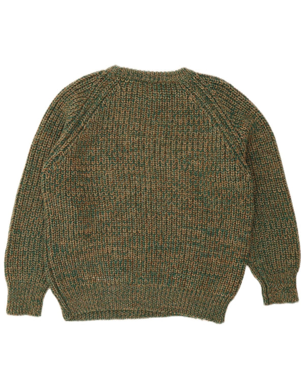 Vintage Womens Crew Neck Jumper Sweater IT 42 Medium Green Flecked Wool