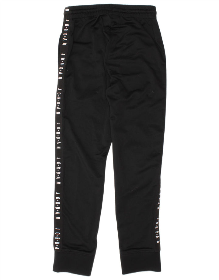 JORDAN Boys Graphic Tracksuit Trousers Joggers 8-9 Years Small Black